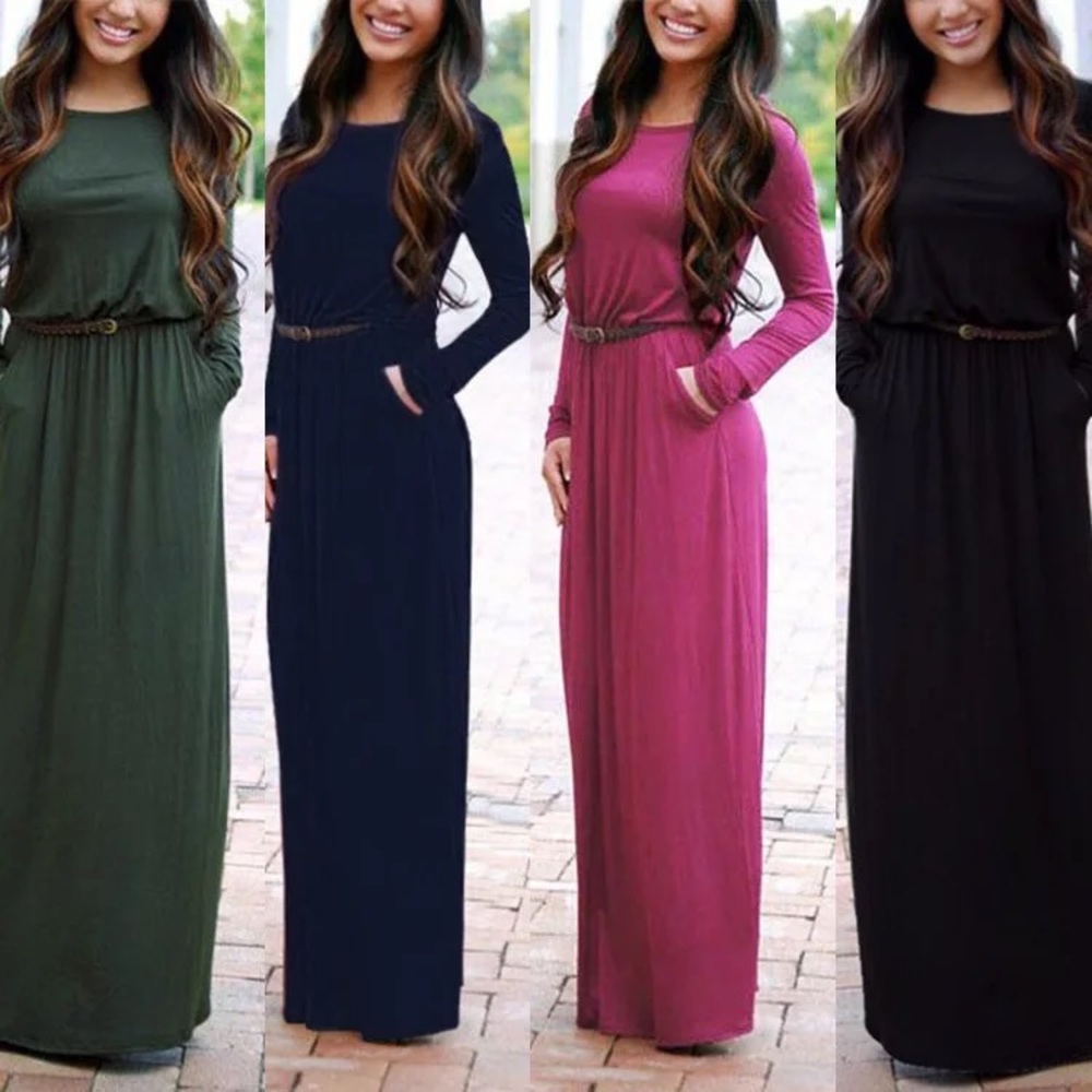 green belted maxi DRC107 - Picture 2 of 4